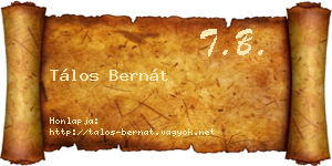 Tálos Bernát névjegykártya